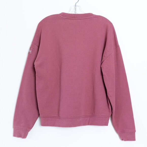 ALO Renown Heavyweight Crew Neck Pullover Sweatshirt Oversized Unisex Pink Small - Picture 3 of 9